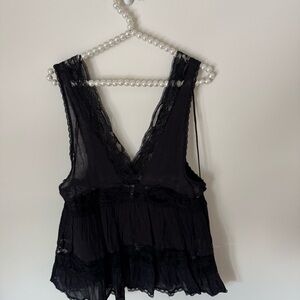 Free People black lace tank top